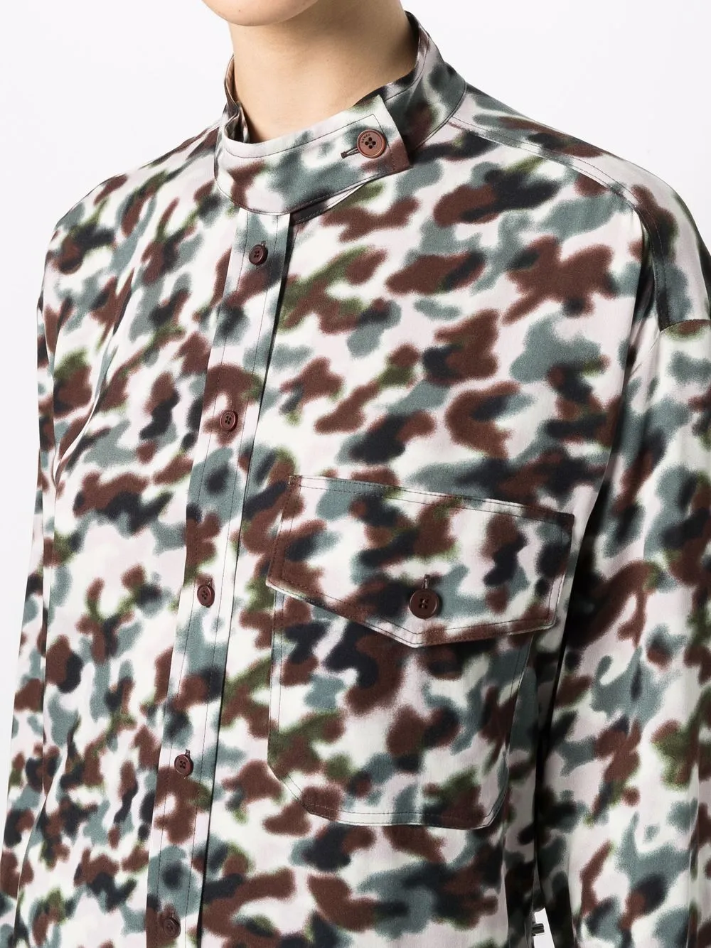 фото Kenzo camouflage-print shirt dress