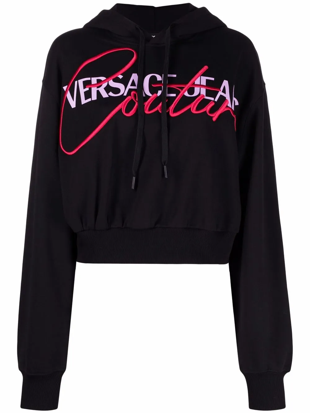 

Versace Jeans Couture hoodie con cordones y logo bordadado - Negro