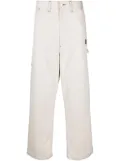 Needles x Smith's butterfly-embroidered wide-leg trousers - Neutrals