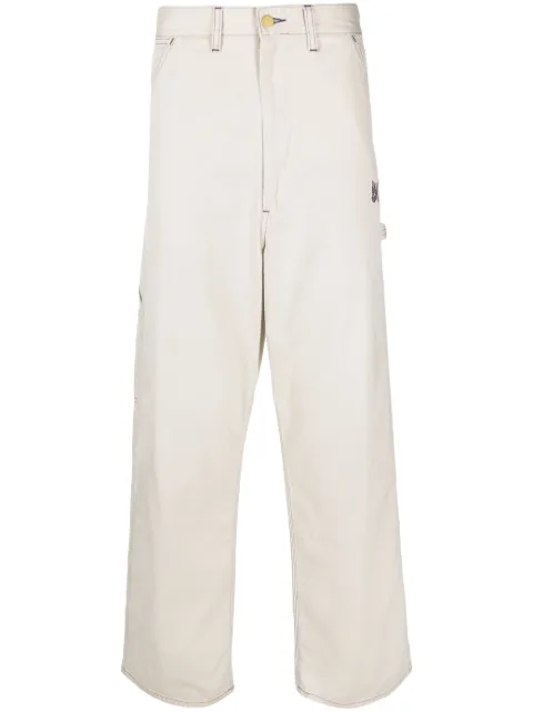 Needles x Smith's butterfly-embroidered wide-leg trousers