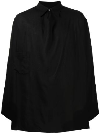 Yohji Yamamoto long-sleeve Draped Shirt - Farfetch