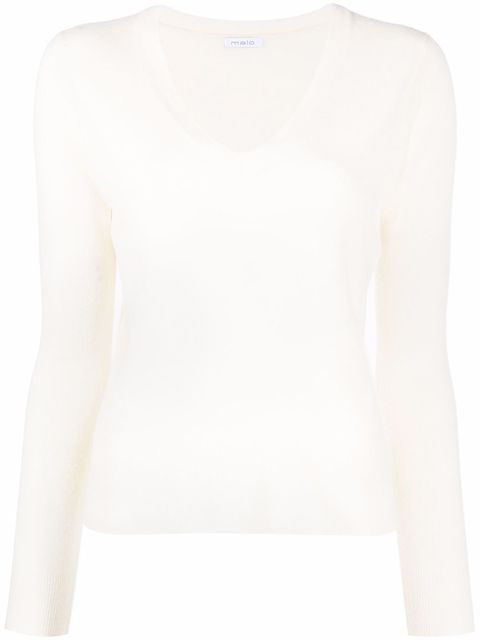 Malo Pullover mit V-Ausschnitt