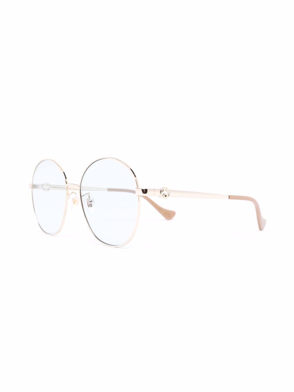 Gucci Eyewear Zonnebril met rond montuur - Goud