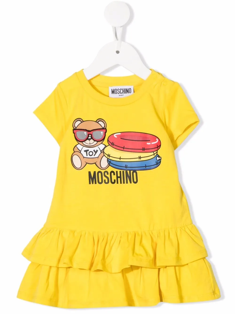 

Moschino Kids vestido tipo camiseta con estampado Teddy - Amarillo