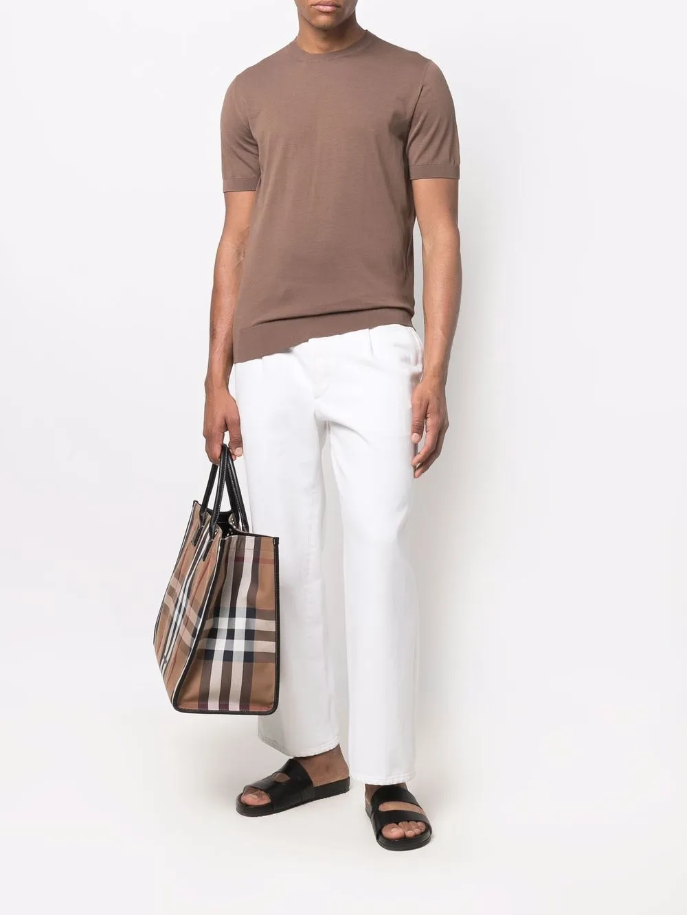 Mauro Ottaviani T-shirt met ronde hals - Bruin