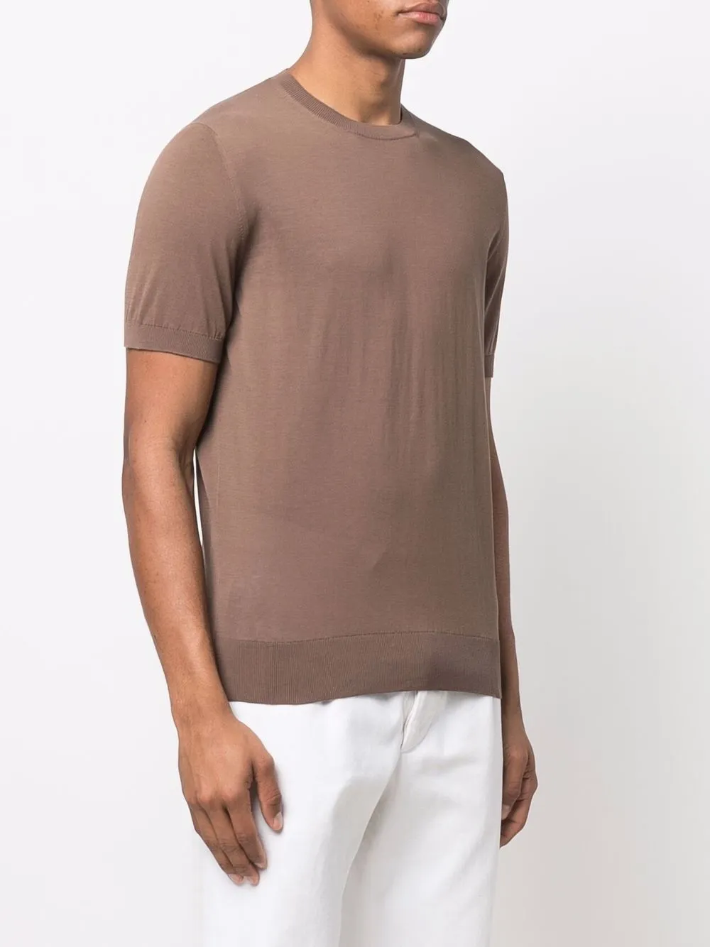 Mauro Ottaviani Round Neck T-shirt In Brown