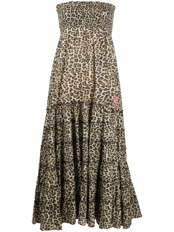 Blugirl leopard-print Strapless Maxi 