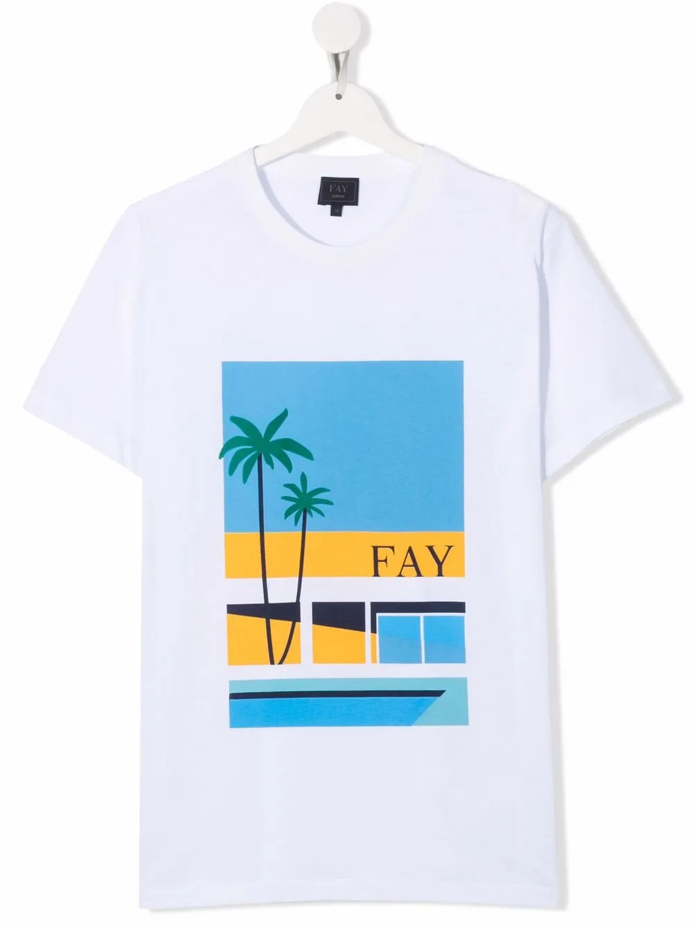 

Fay Kids playera con logo estampado - Blanco