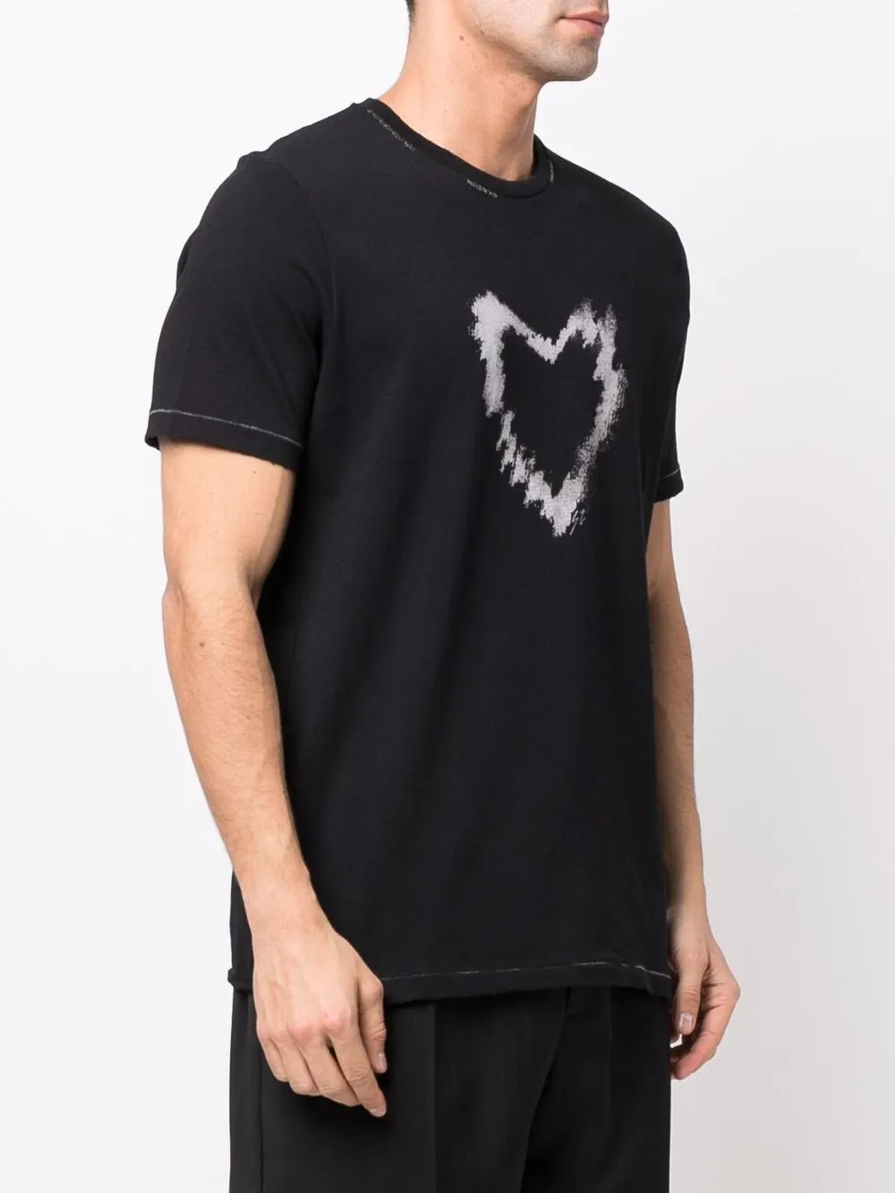 Saint Laurent Paris White Jersey Logo Heart Print T-Shirt M Saint