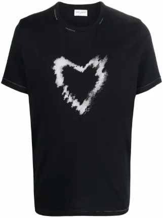 Saint Laurent サンローラン ハートプリント Tシャツ - Farfetch