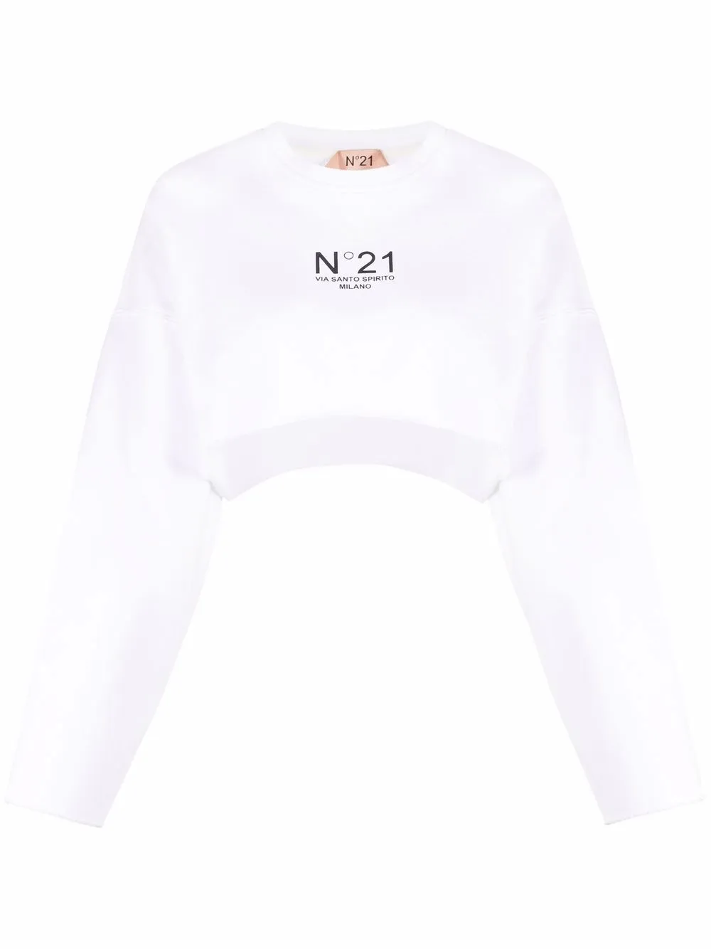 

Nº21 logo-print cropped sweatshirt - White