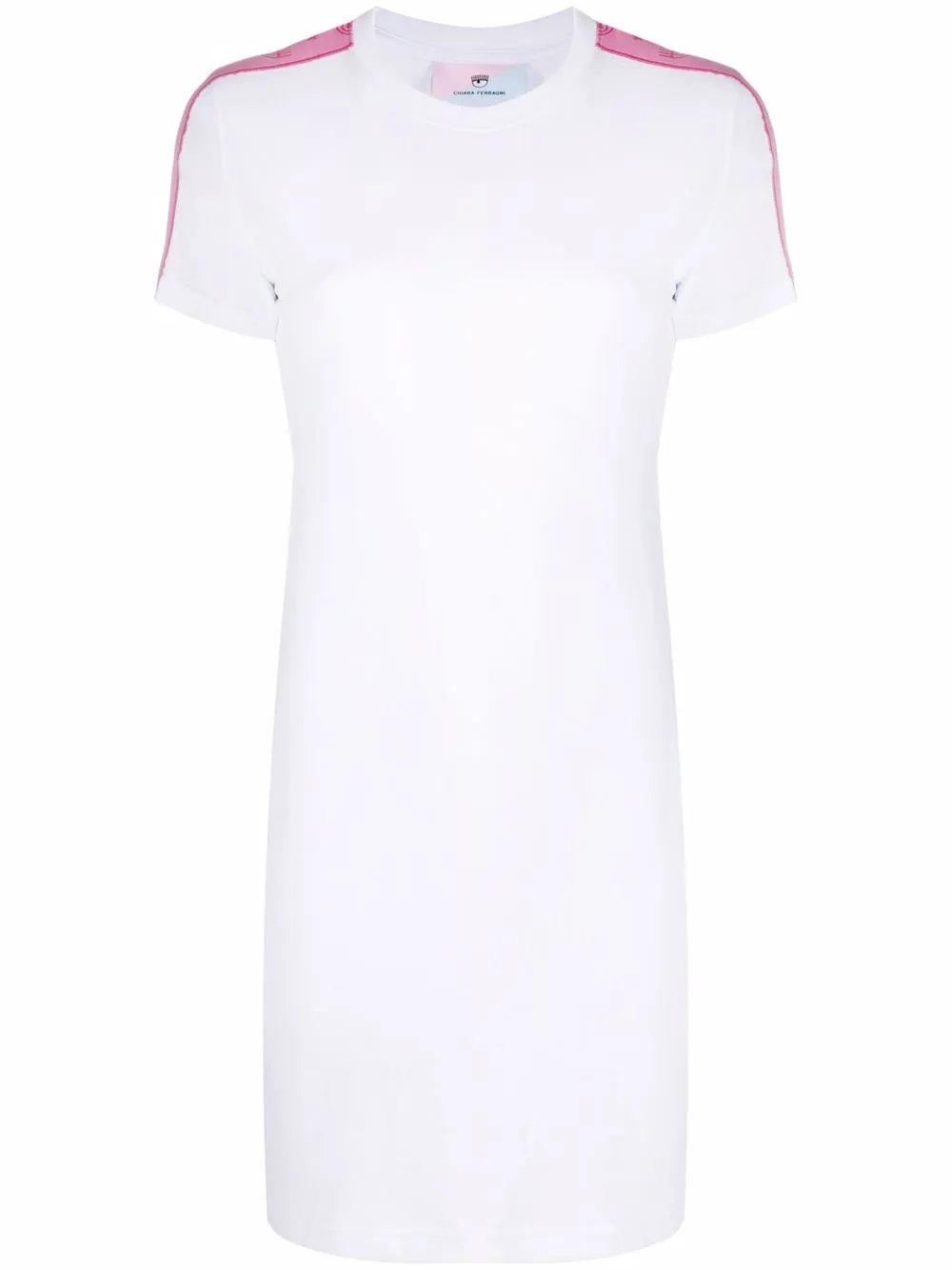 

Chiara Ferragni logo trim T-shirt dress - White