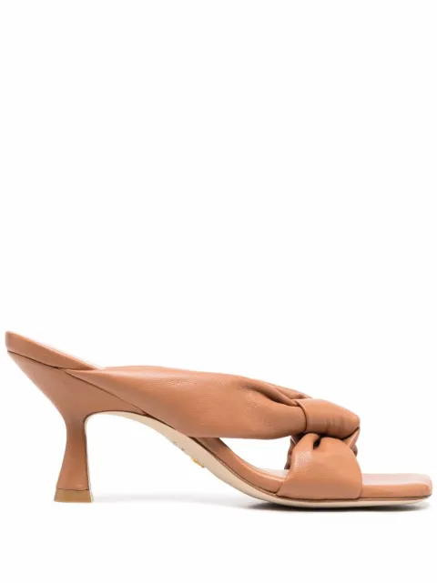 stuart weitzman 结饰细节皮质穆勒鞋