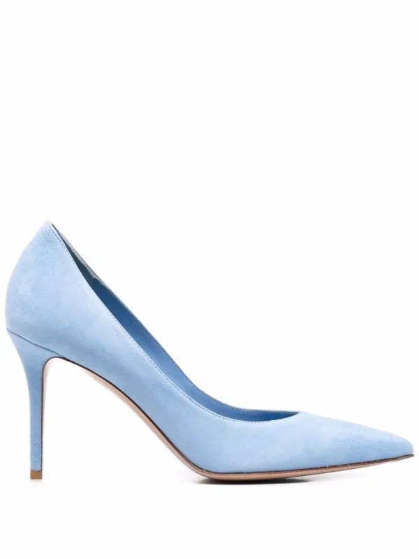 light blue pointed toe pumps