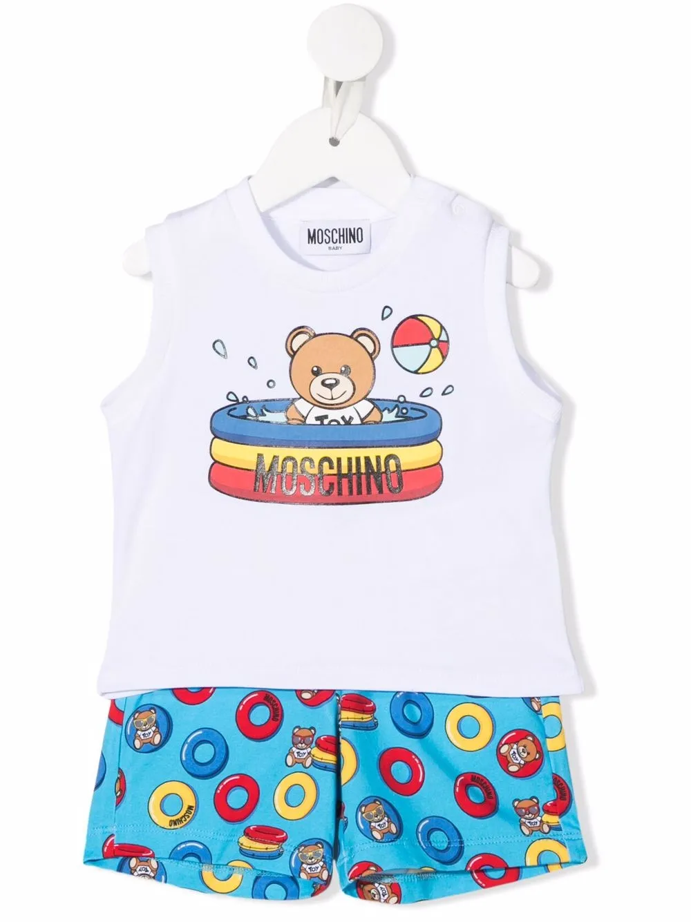 

Moschino Kids traje deportivo con motivo Teddy Bear - Blanco