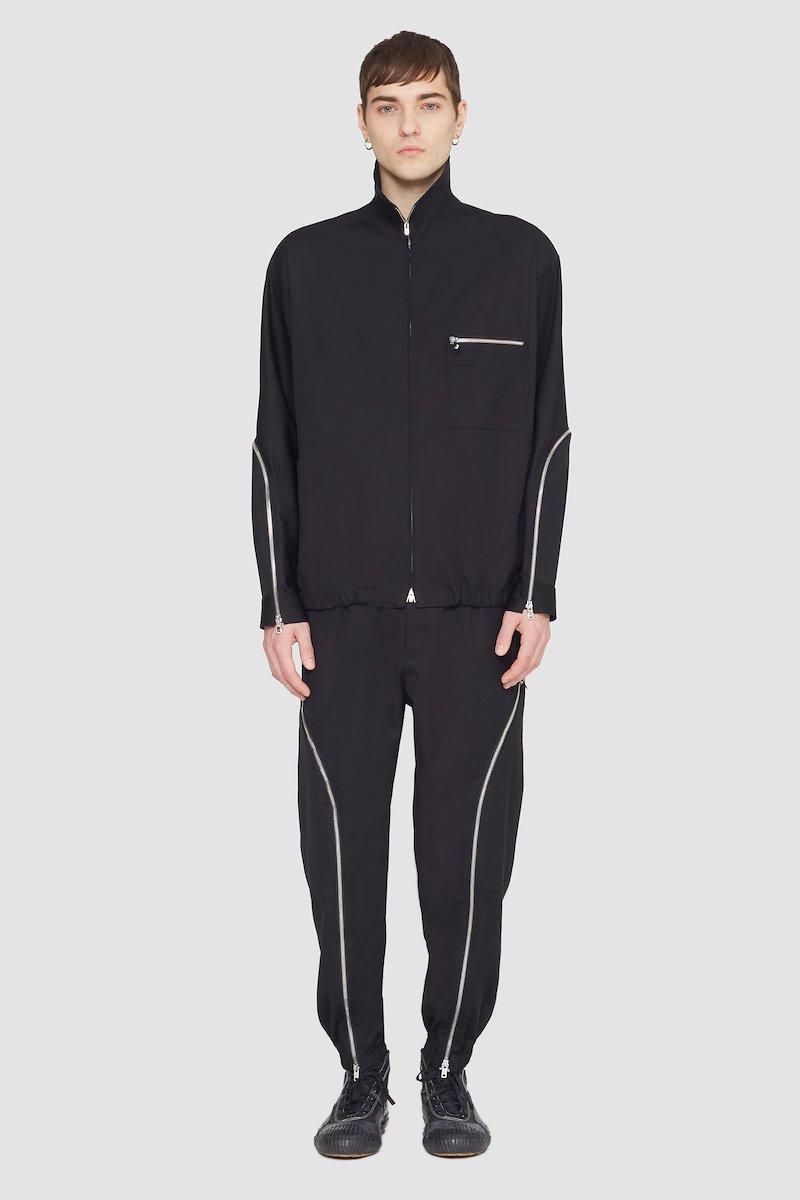 Blouson Shirt Jacket-black #1 Blouson Shirt Jacket, curve-zip windbreaker from 3.1 PHILLIP LIM featuring black, cotton blend, zip details, high neck, front zip fastening, long sleeves, zip-fastening chest pocket, two side zip-fastening pockets and elasticated hem.- 1