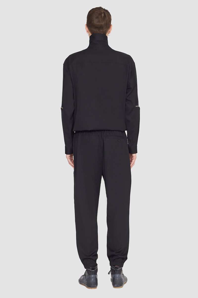 Blouson Shirt Jacket-black #1 Blouson Shirt Jacket, curve-zip windbreaker from 3.1 PHILLIP LIM featuring black, cotton blend, zip details, high neck, front zip fastening, long sleeves, zip-fastening chest pocket, two side zip-fastening pockets and elasticated hem.- 3