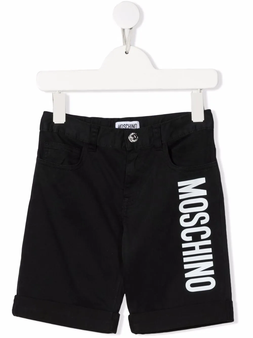 

Moschino Kids shorts con logo estampado - Negro