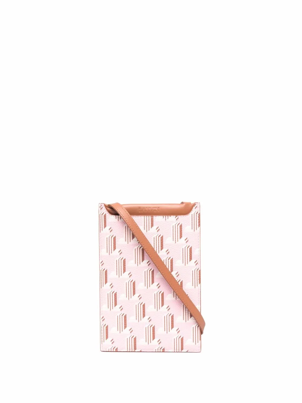 graphic-print leather phone pouch