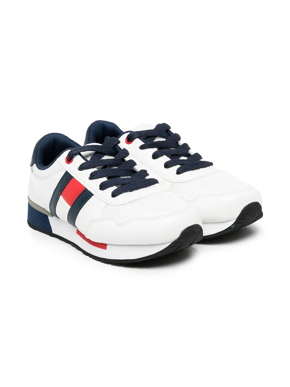 

Tommy Hilfiger Junior tenis bajos con logo estampado - Blanco