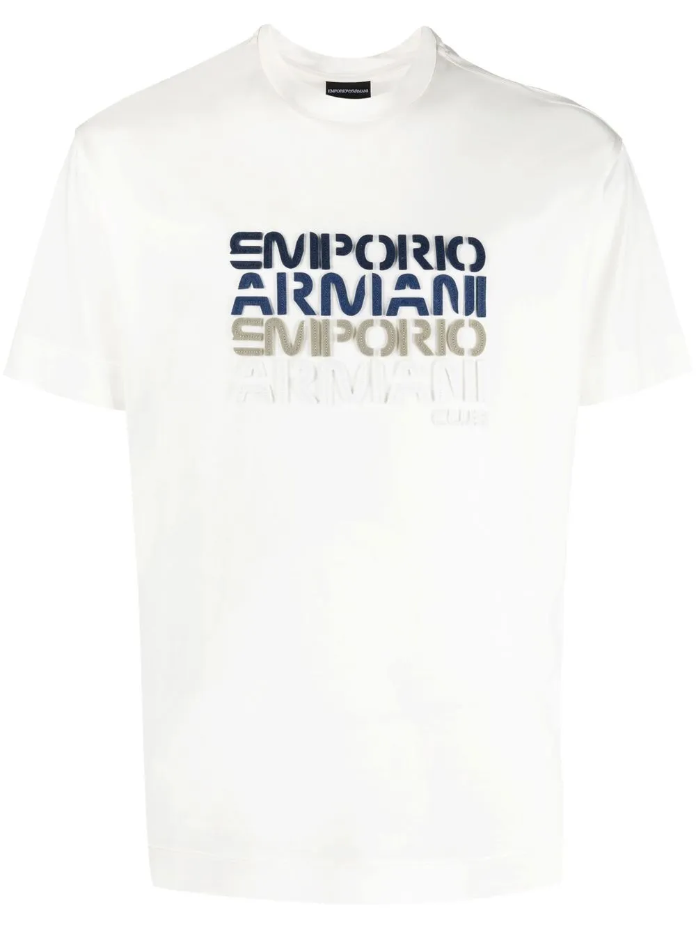 

Emporio Armani playera con cuello redondo y logo - Blanco