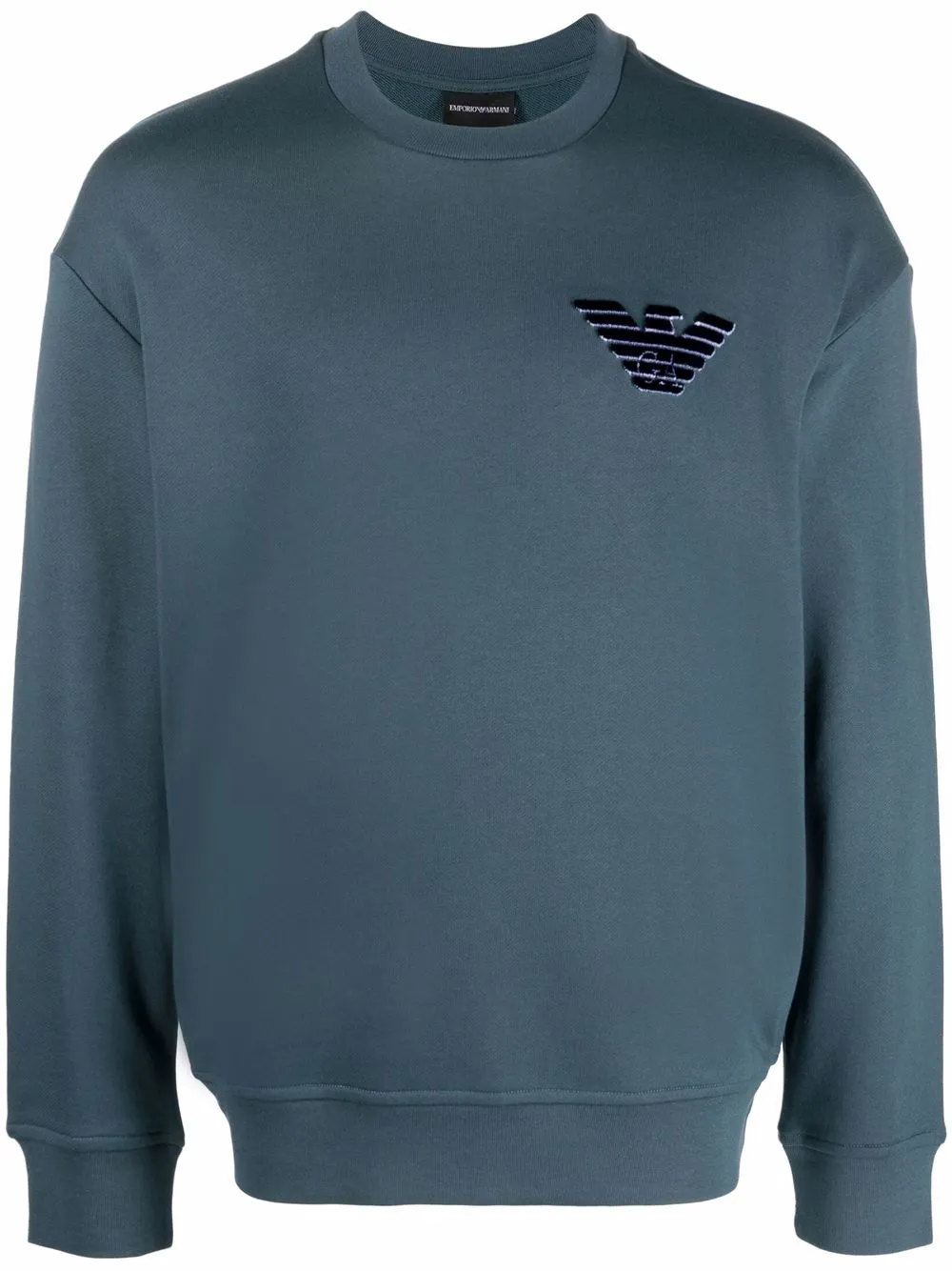 

Emporio Armani sudadera con logo y cuello redondo - Azul