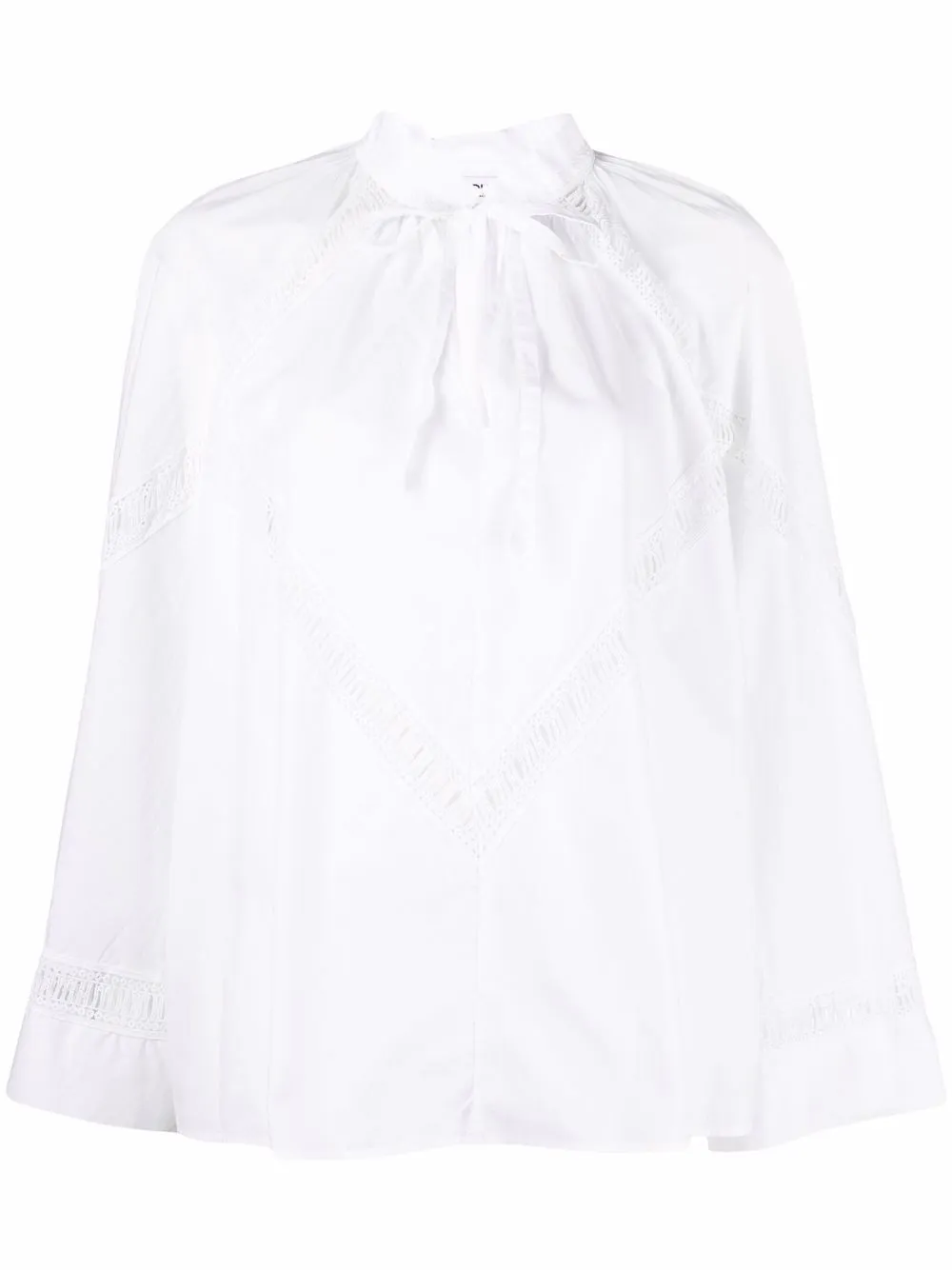 

DONDUP blusa con ribete de encaje - Blanco