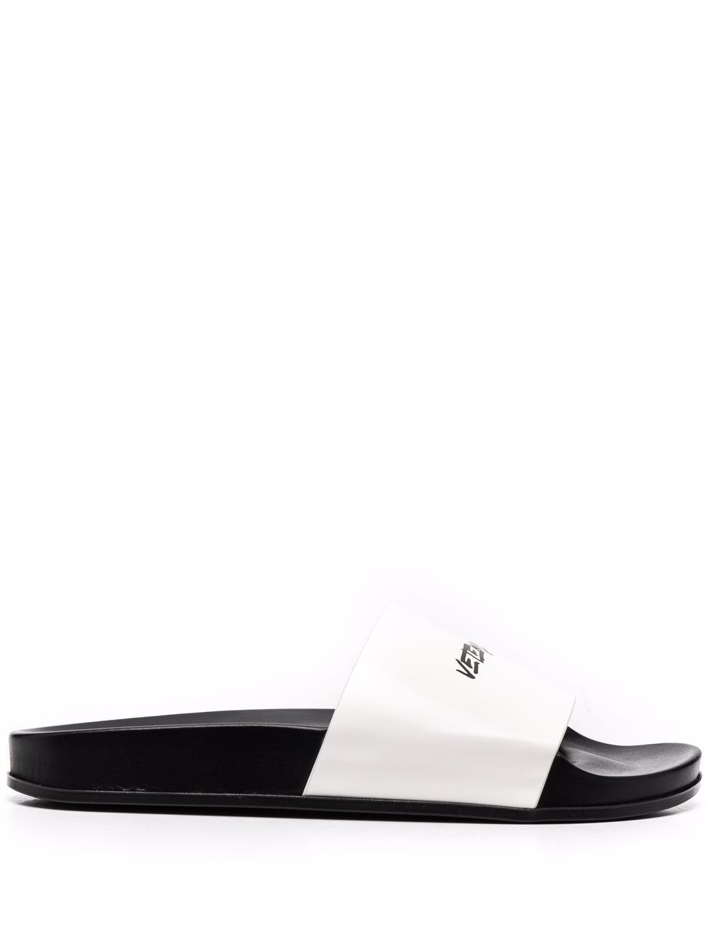 logo-print leather slides