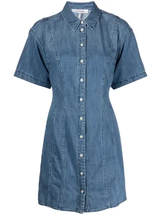 Fitted denim best sale shirt dress