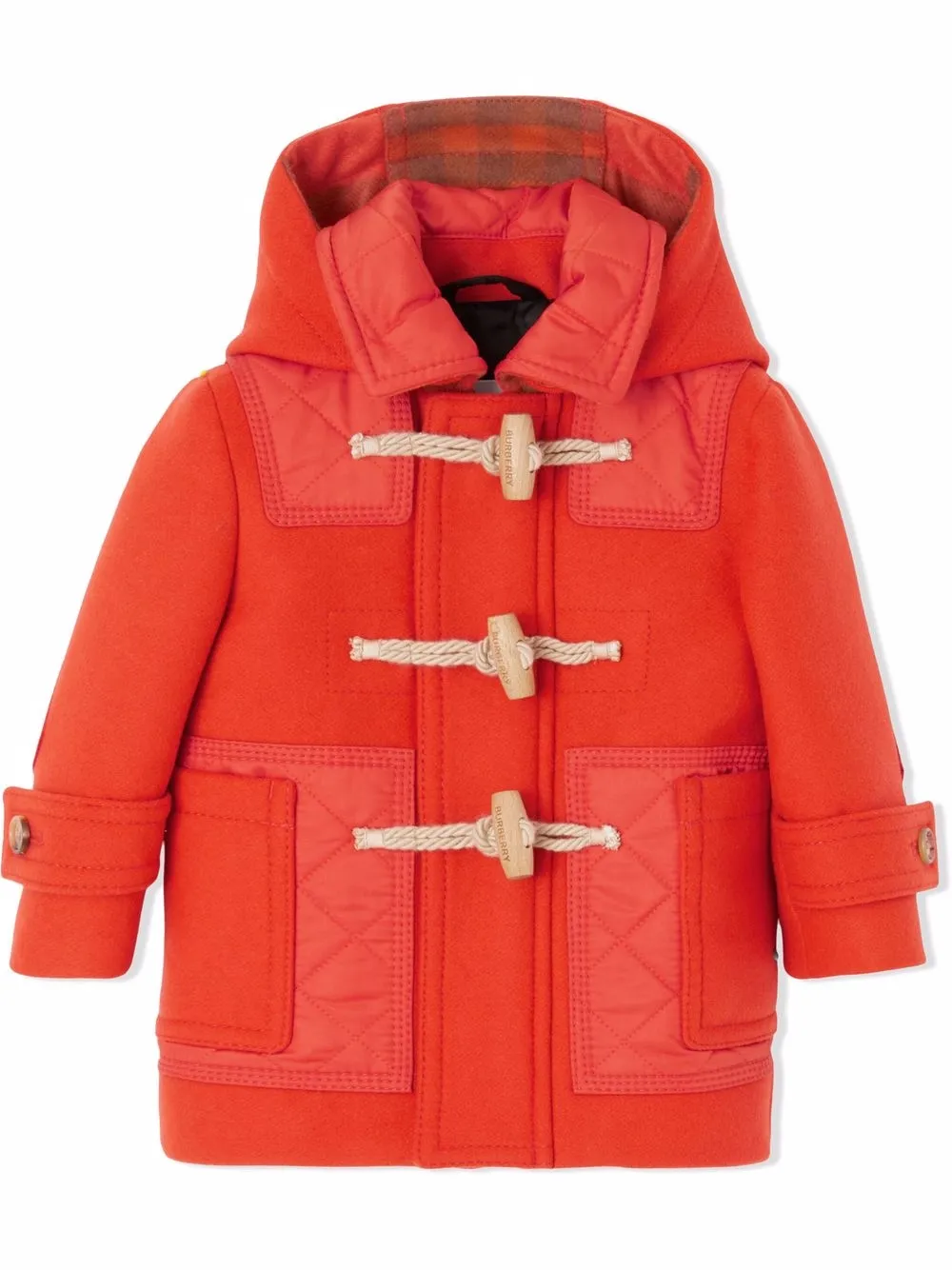 Burberry Kids дафлкот со стеганой вставкой