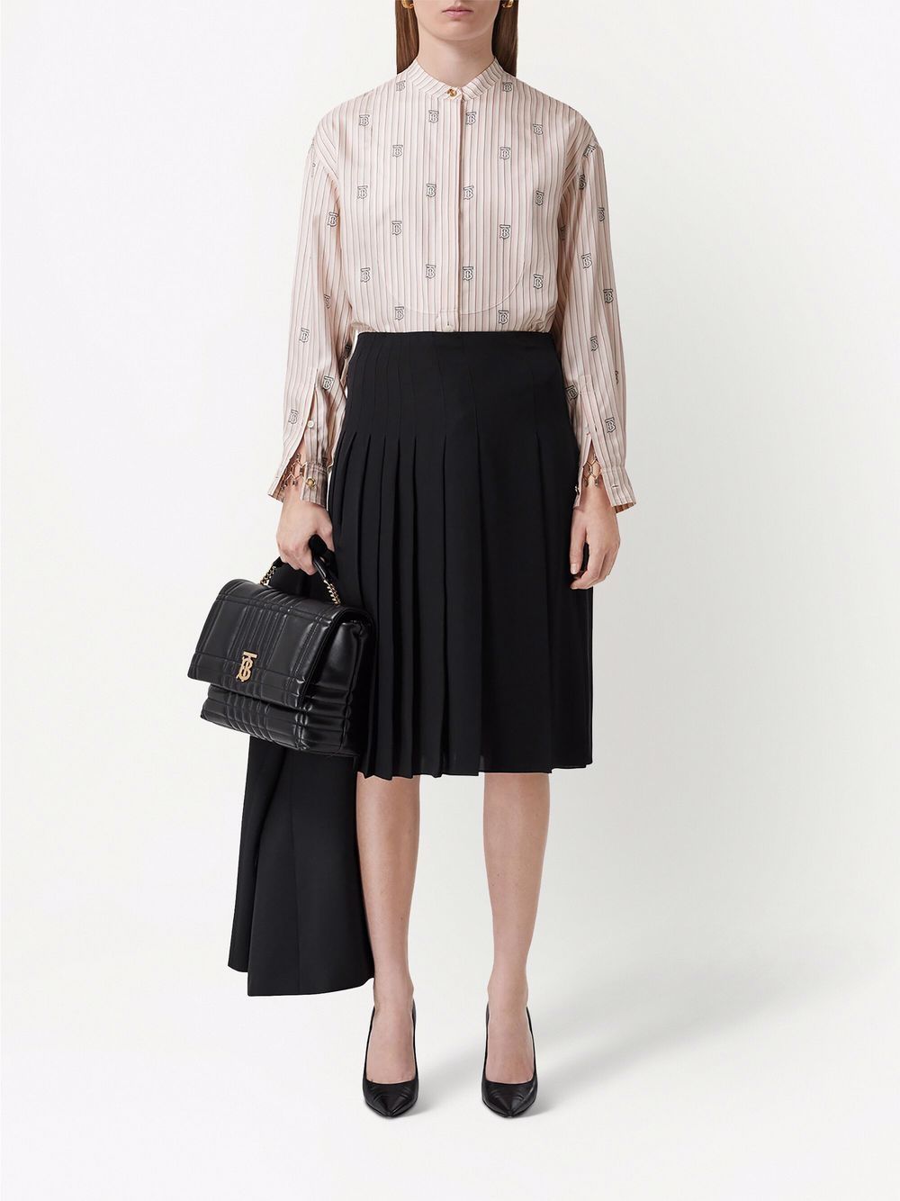 Burberry Blouse met monogramstreep - Roze