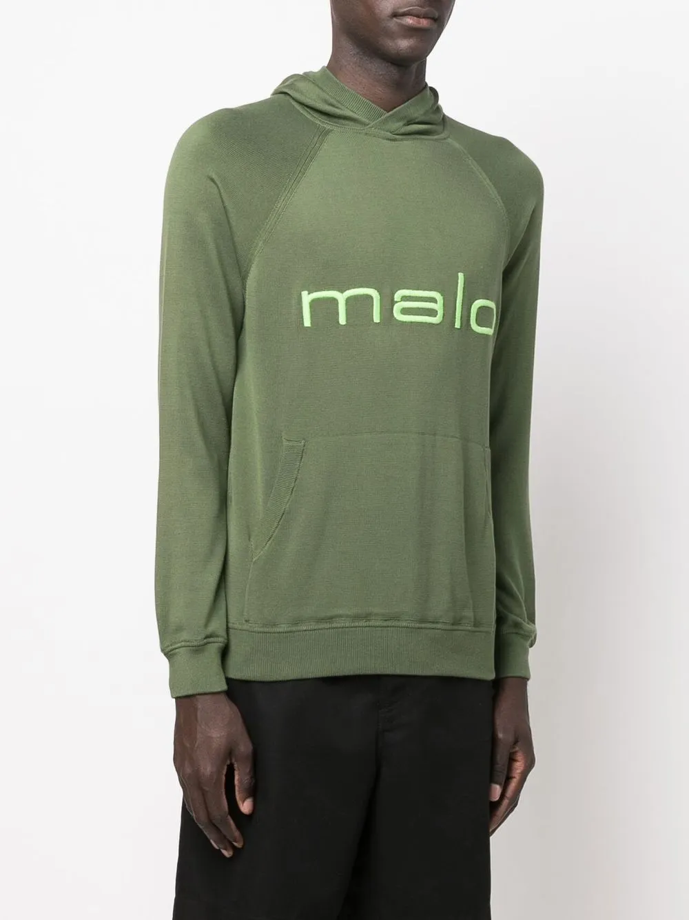  Malo Hoodie Mit Logo Print   Grün 