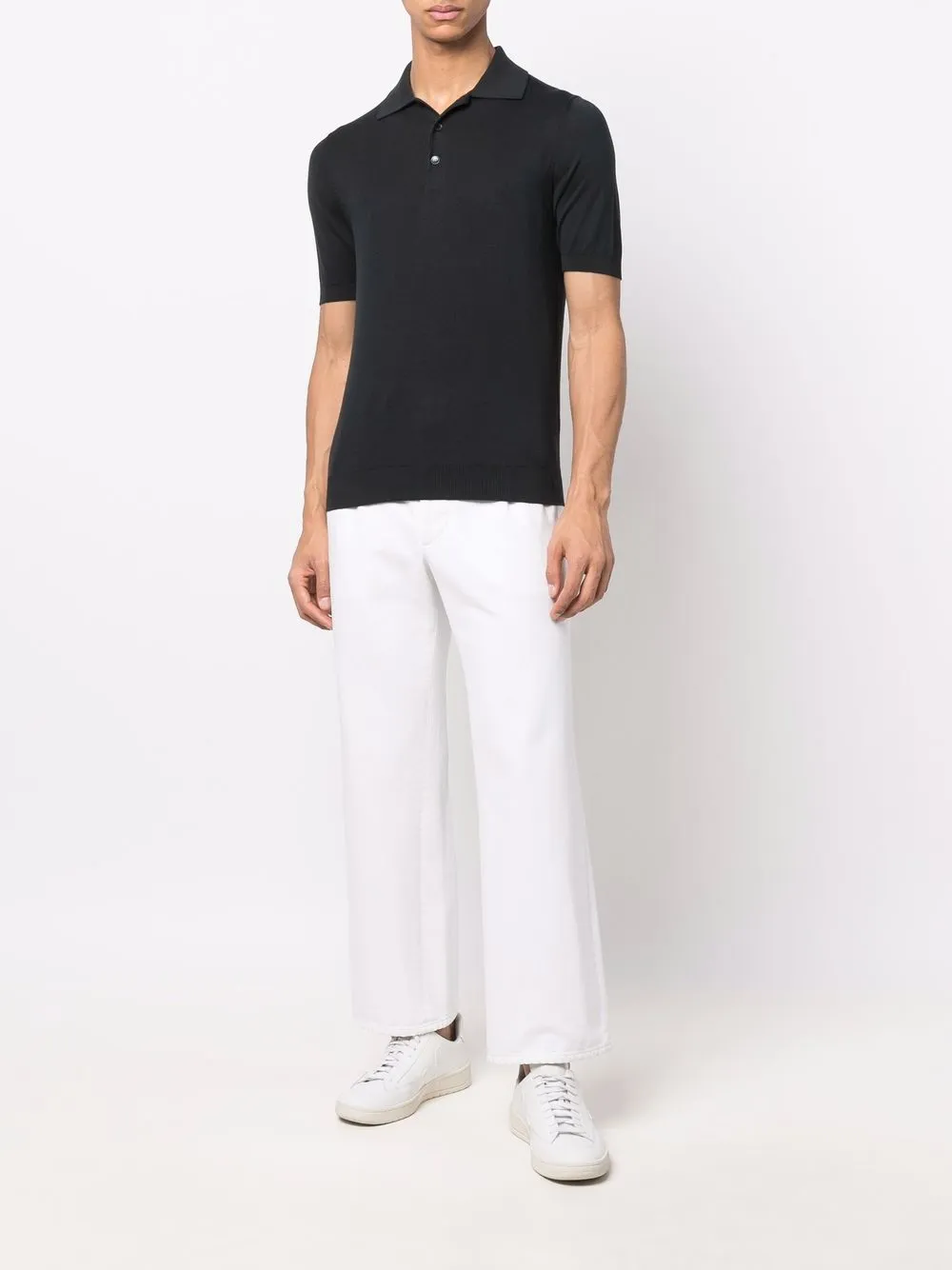 Malo Katoenen poloshirt - Zwart