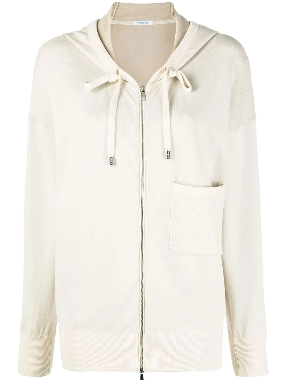 zip-up cotton sweatshirt