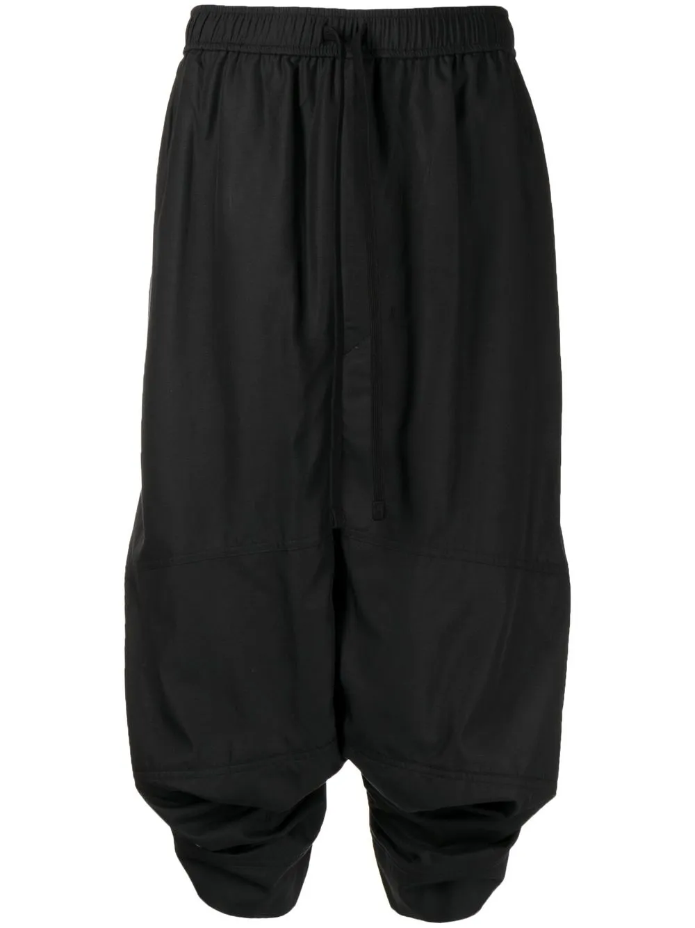 

Julius drop-crotch cropped trousers - Black