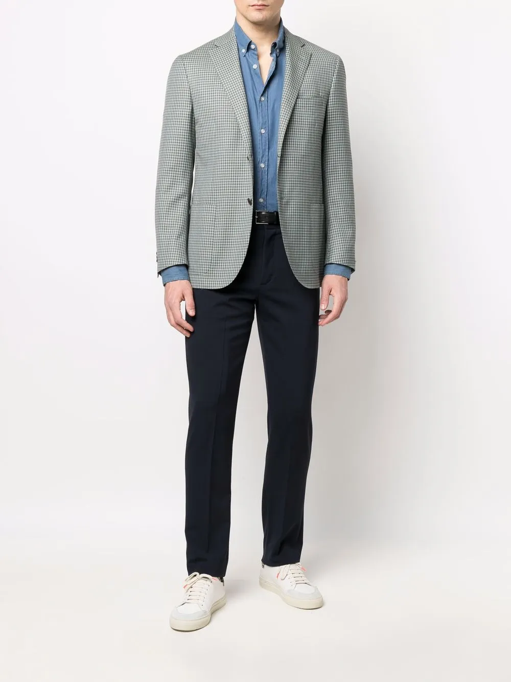 Corneliani Blazer met gingham ruit - Groen