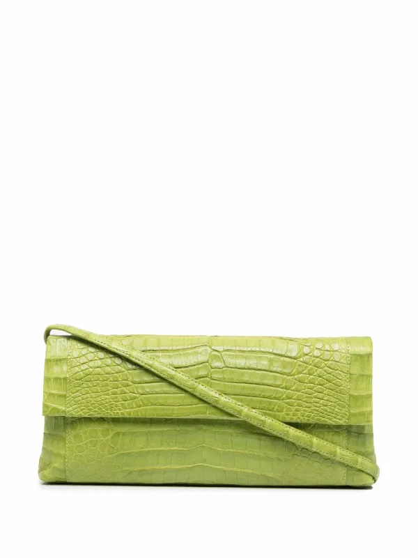 Nancy Gonzalez crocodile effect Clutch Bag Farfetch
