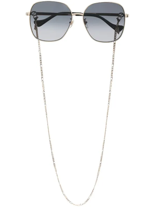 Gucci Eyewear chain-link Tinted Oversized Sunglasses - Farfetch