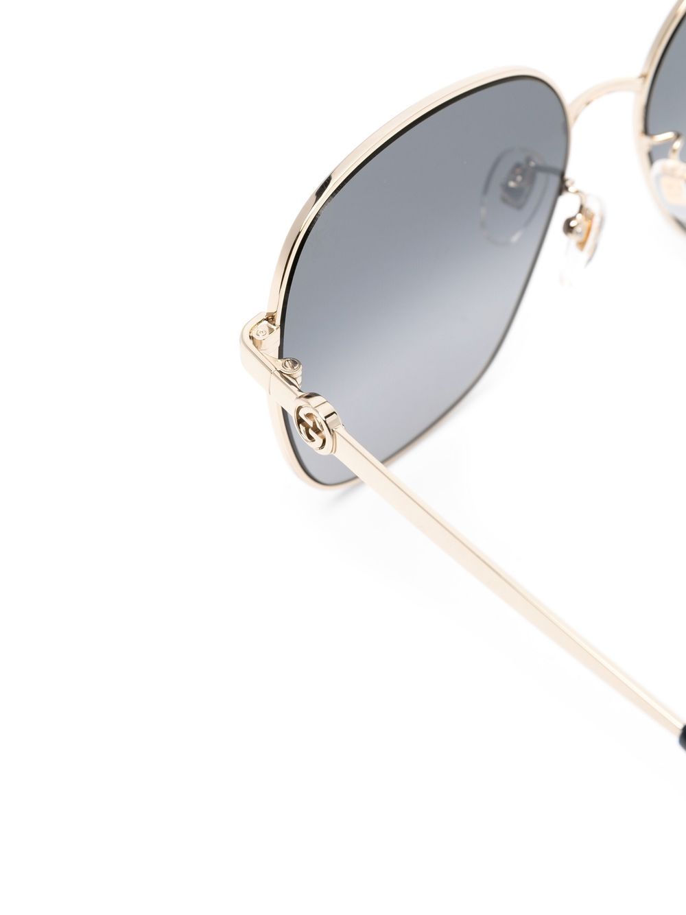 Shop Gucci Chain-link Tinted Oversized Sunglasses In Black