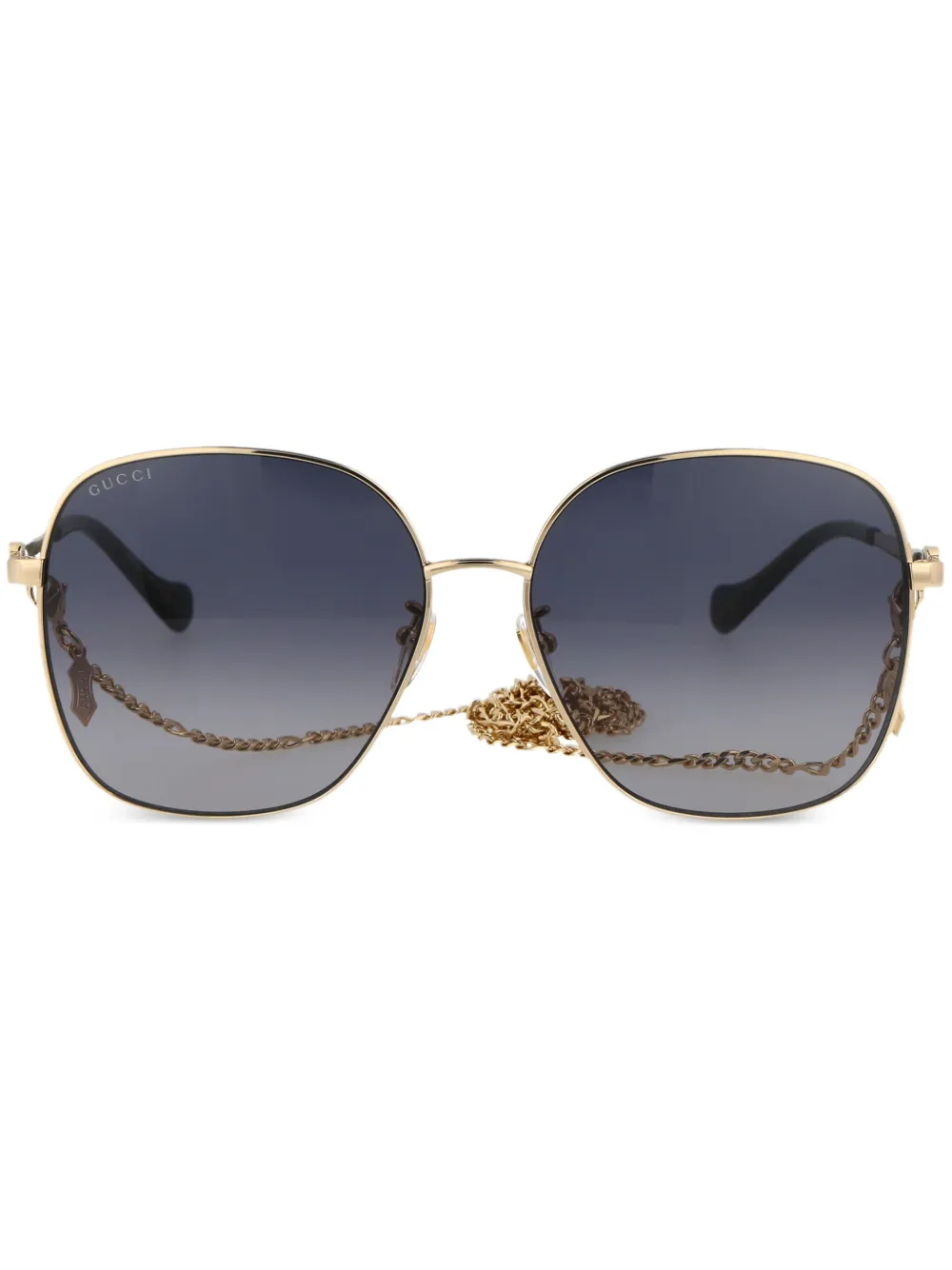 Gucci Eyewear chain link Tinted Oversized Sunglasses Black FARFETCH AE