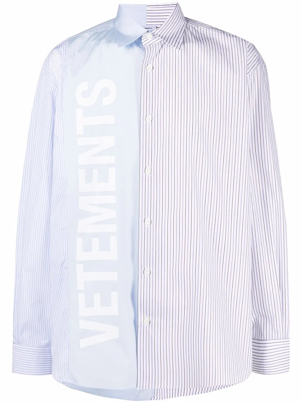 

VETEMENTS camisa a rayas con logo - Blanco