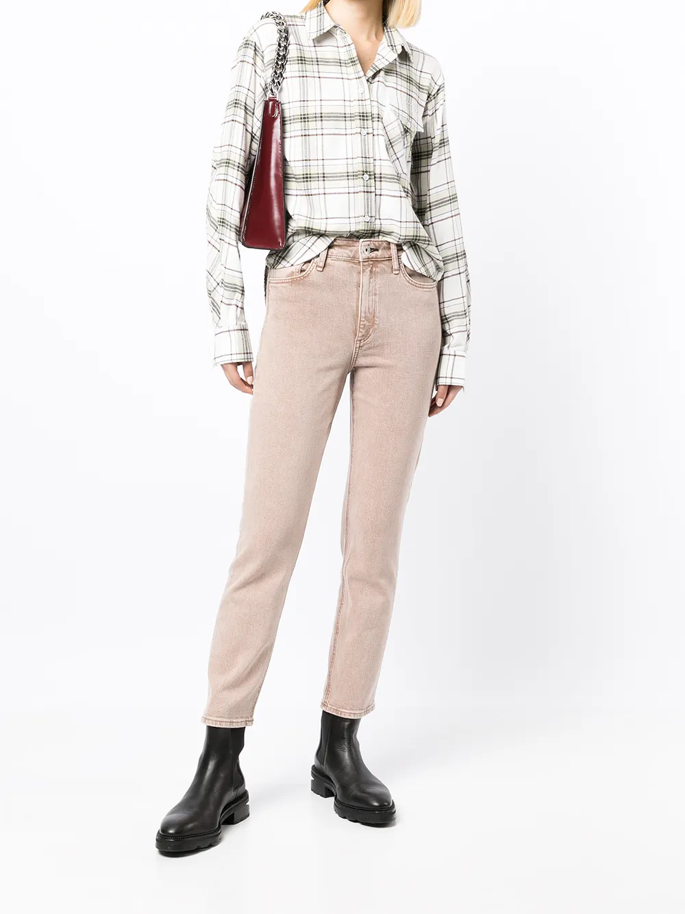 rag & bone Geruite blouse - Wit