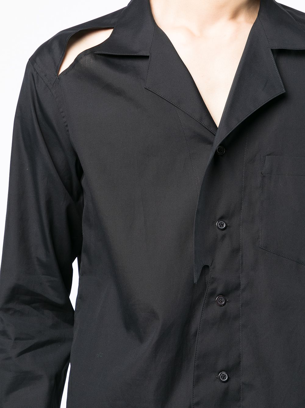 Shop Sulvam Slit-detail Button-up Shirt In Black