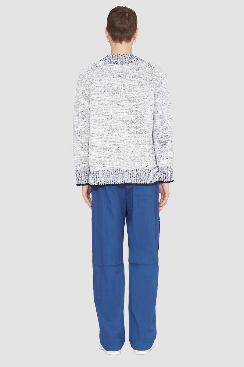 Long Sleeve Marled Pullover-white #1 Long Sleeve Marled Pullover, marl-knit jumper from 3.1 PHILLIP LIM featuring white/multicolour, cotton blend, marl knit, V-neck, long sleeves, straight hem and ribbed edge.- 3