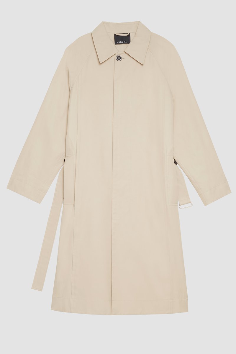 Balmacaan Trench Coat -neutrals #0 Balmacaan Trench Coat , mid-length belted trench coat from 3.1 PHILLIP LIM featuring khaki, classic collar, front button fastening, long sleeves, belted waist and mid-length.- 6