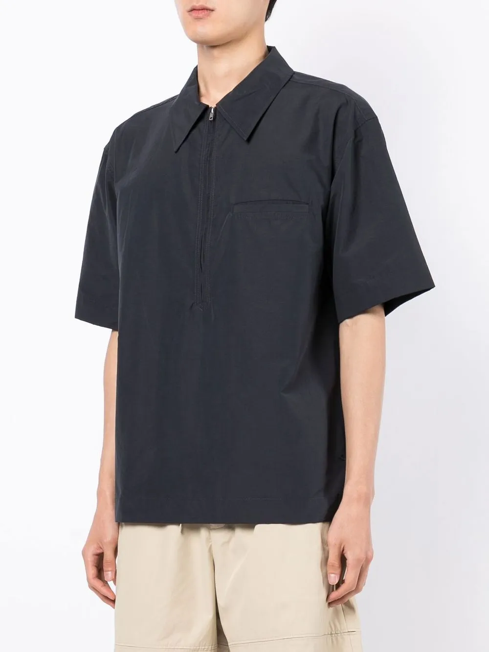  3.1 Phillip Lim Poloshirt Mit Reißverschluss   Schwarz 