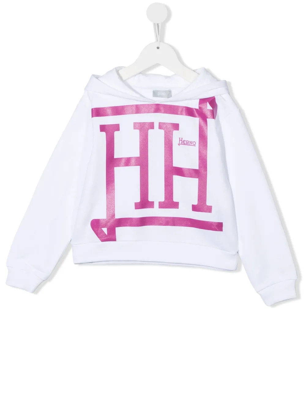 

Herno Kids hoodie con logo estampado - Blanco