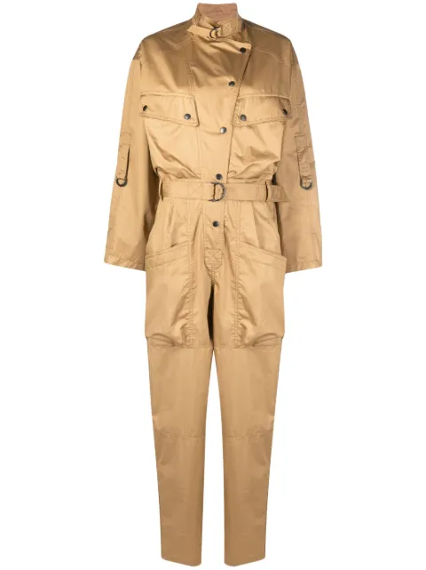 ISABEL MARANT notched-collar long-sleeve jumpsuit