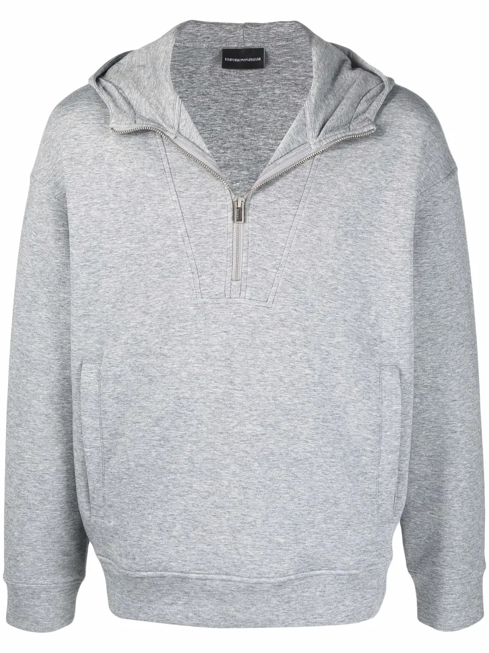 

Emporio Armani embroidered-logo hoodie - Grey