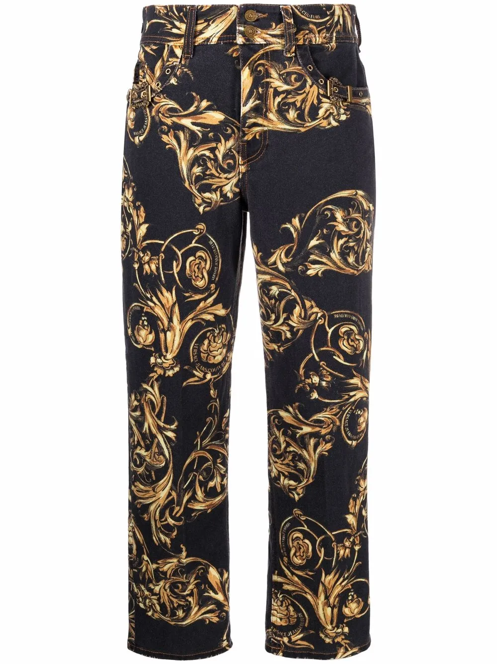 фото Versace jeans couture укороченные брюки с принтом regalia baroque